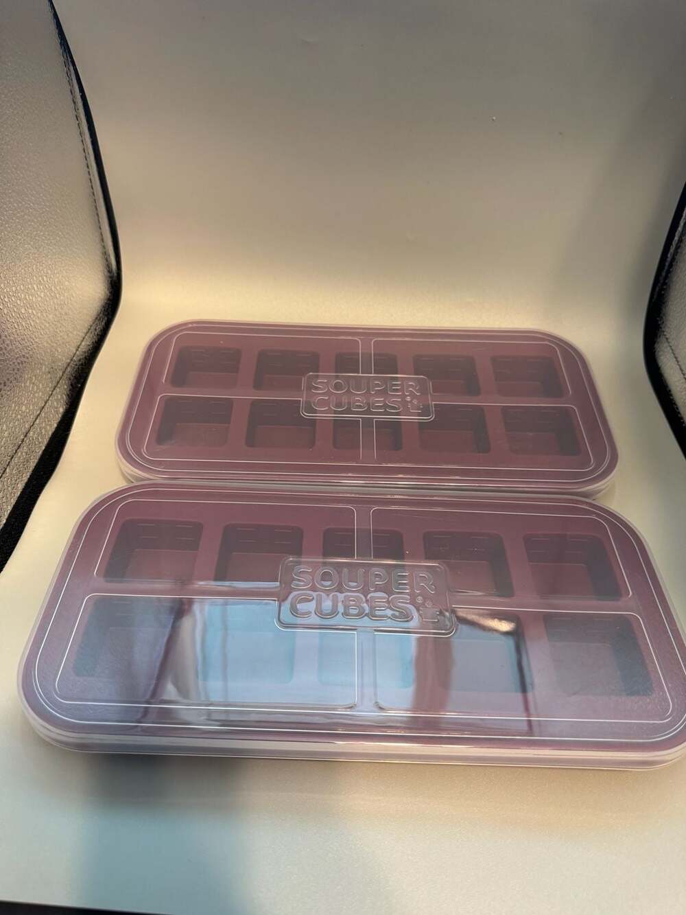 Souper Cubes 2 Tablespoon Silicone Freezer Trays with Lids - Cranberry, Set of 2